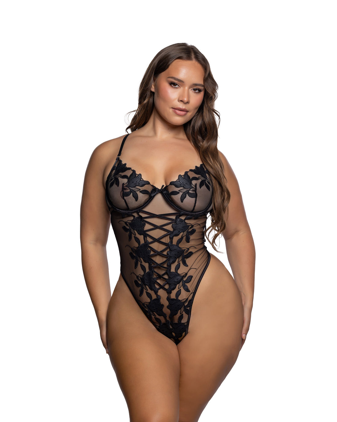 Roma Confidential Queen Plus Satin Lily Teddy Black