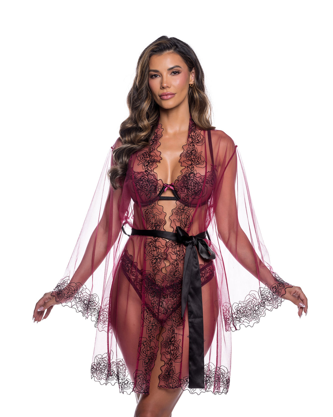 Roma Confidential Ruby Robe Wine/Black