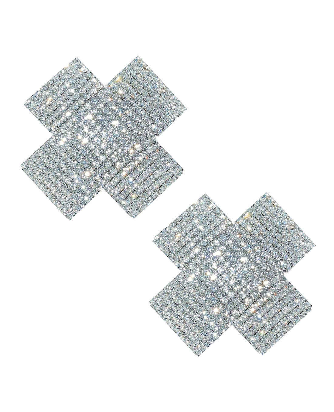 Neva Nude Cross Crystal Jewel Reusable Silicone Nipple Pasties Clear