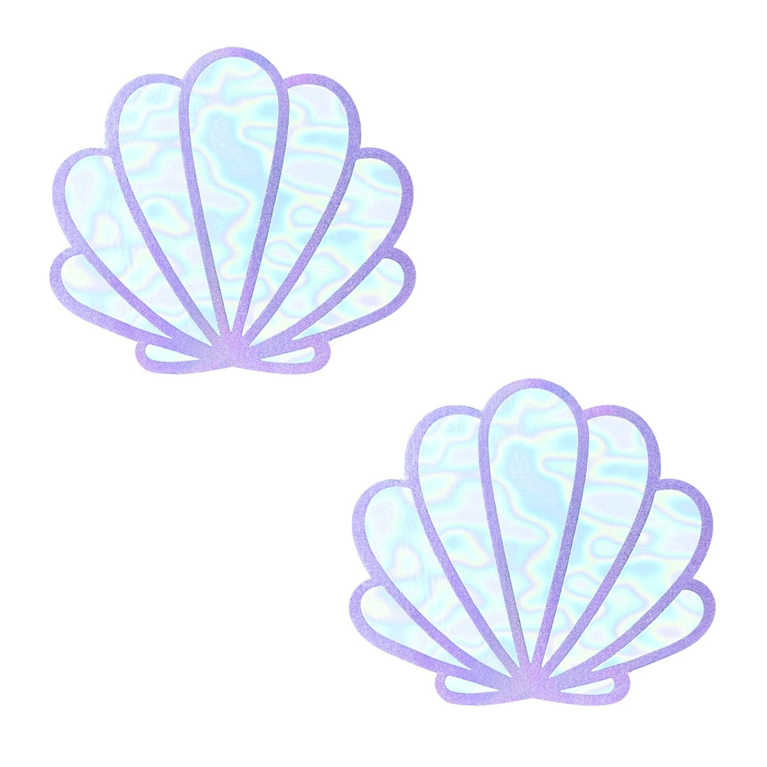 Neva Nude Shimmer Holographic Mermaid Shell Pasties - Opal