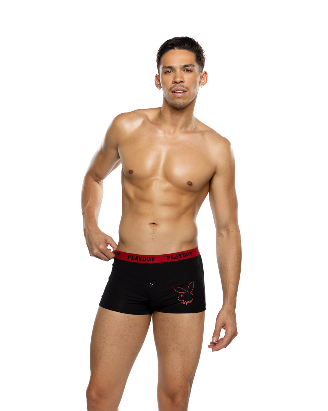 Roma Confidential Playboy Mens Tuxedo Modal Boxer Briefs Black/Red