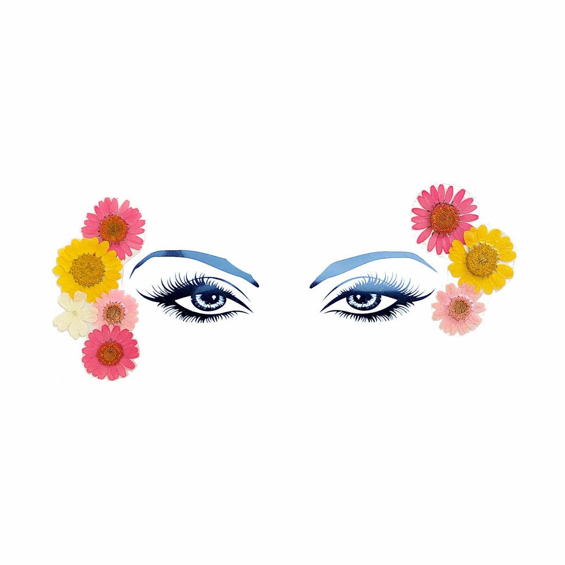 Neva Nude Indio Empress Real Dried Pressed Flower Face Stickers - Yellow