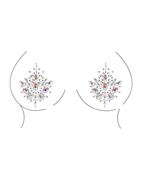 Le Désir Bliss Open Cup Strappy Teddy Tie Dye Fishnet with Jewelry Pasties