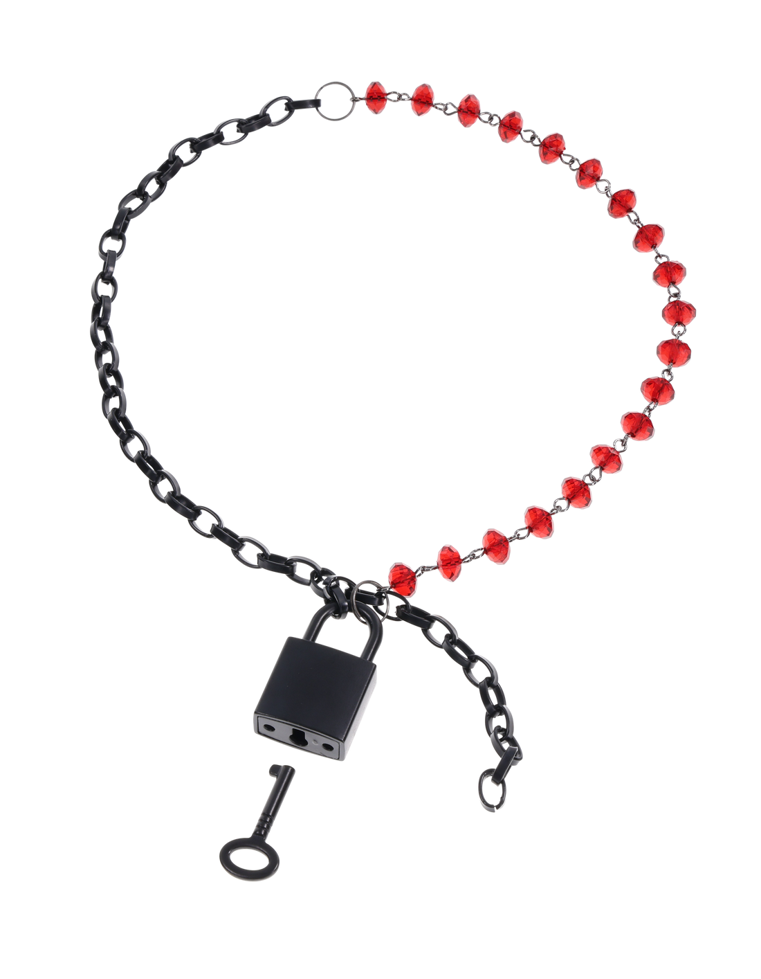 Sex & Mischief Ex's & Oh's Crystal Day Collar - Red/Black