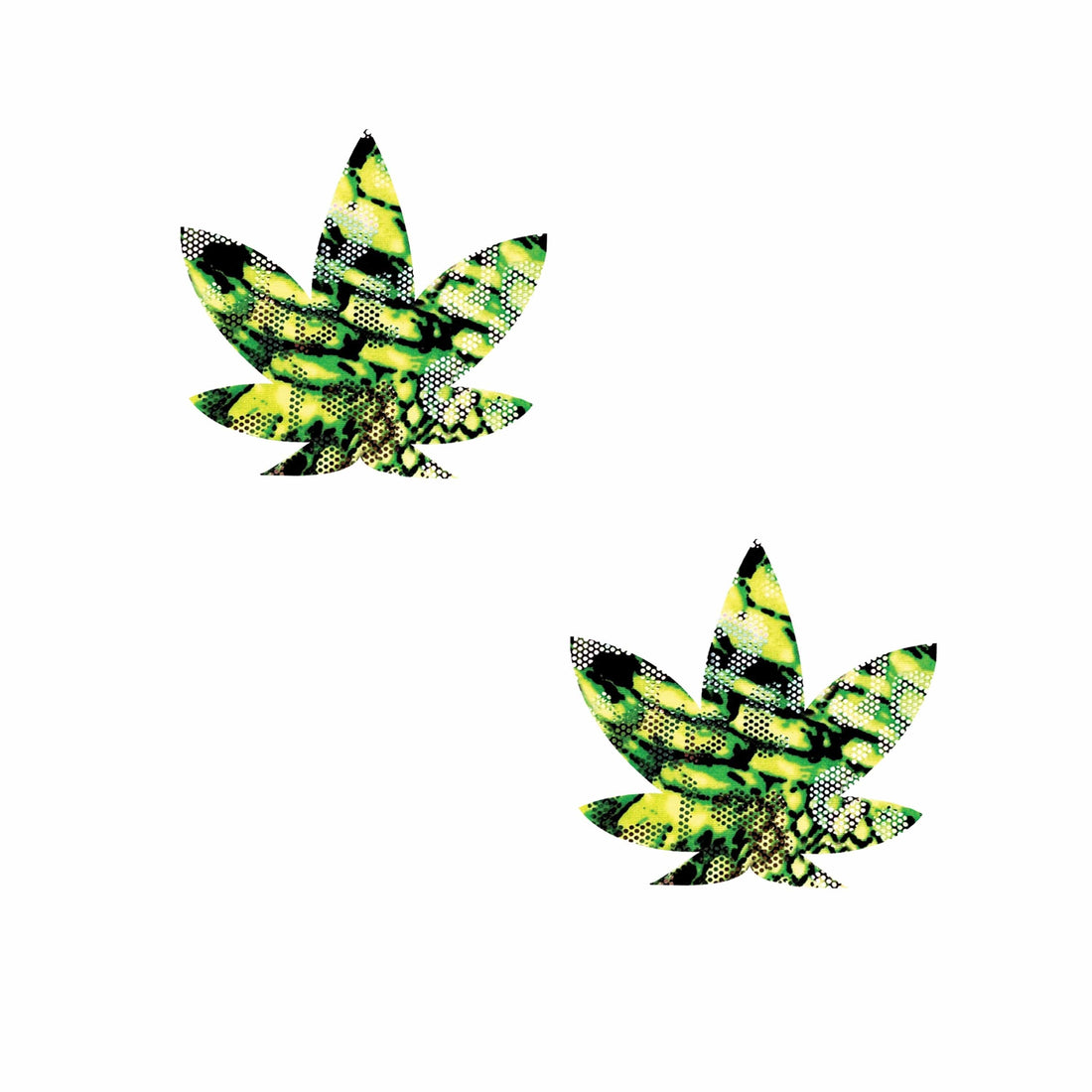 Neva Nude UV Weed Leaf Small Body Stickers Pack of 6 - Green/Black