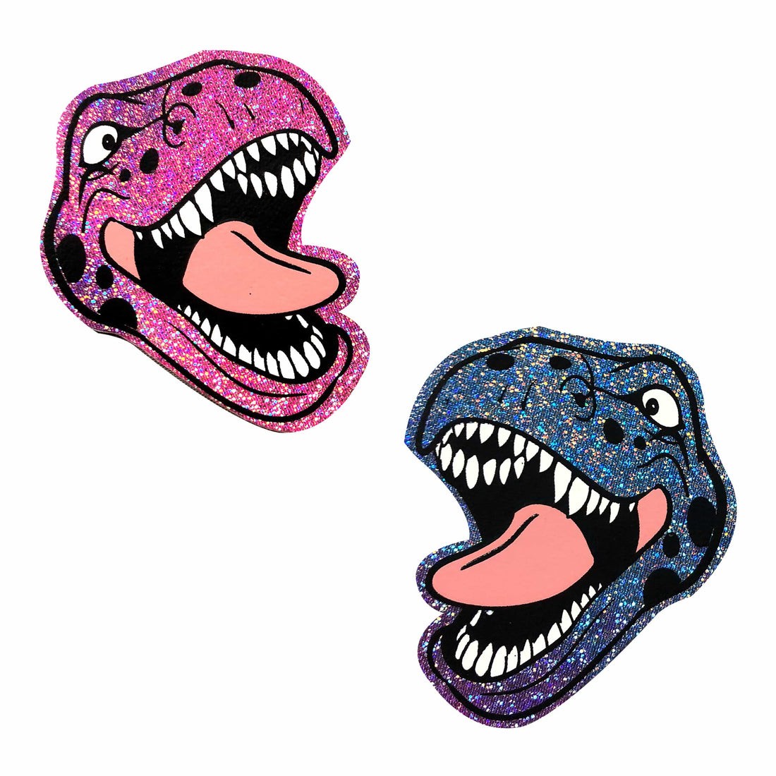Neva Nude Black Light Dinosaur Pasties - Pink & Blue