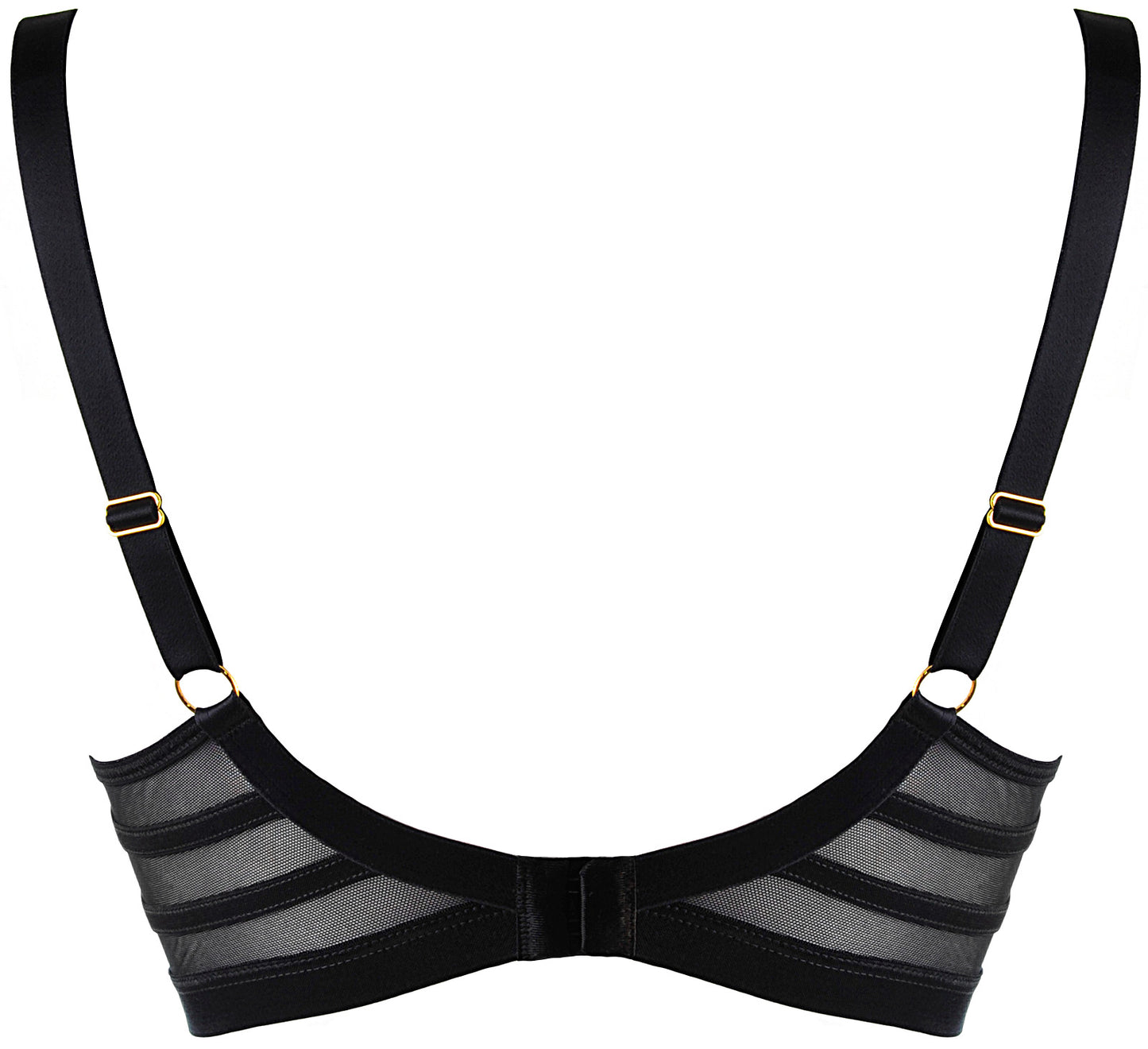 Axami 11071 Sheer Stripe Unlined Bra On the Clouds Nude/Black