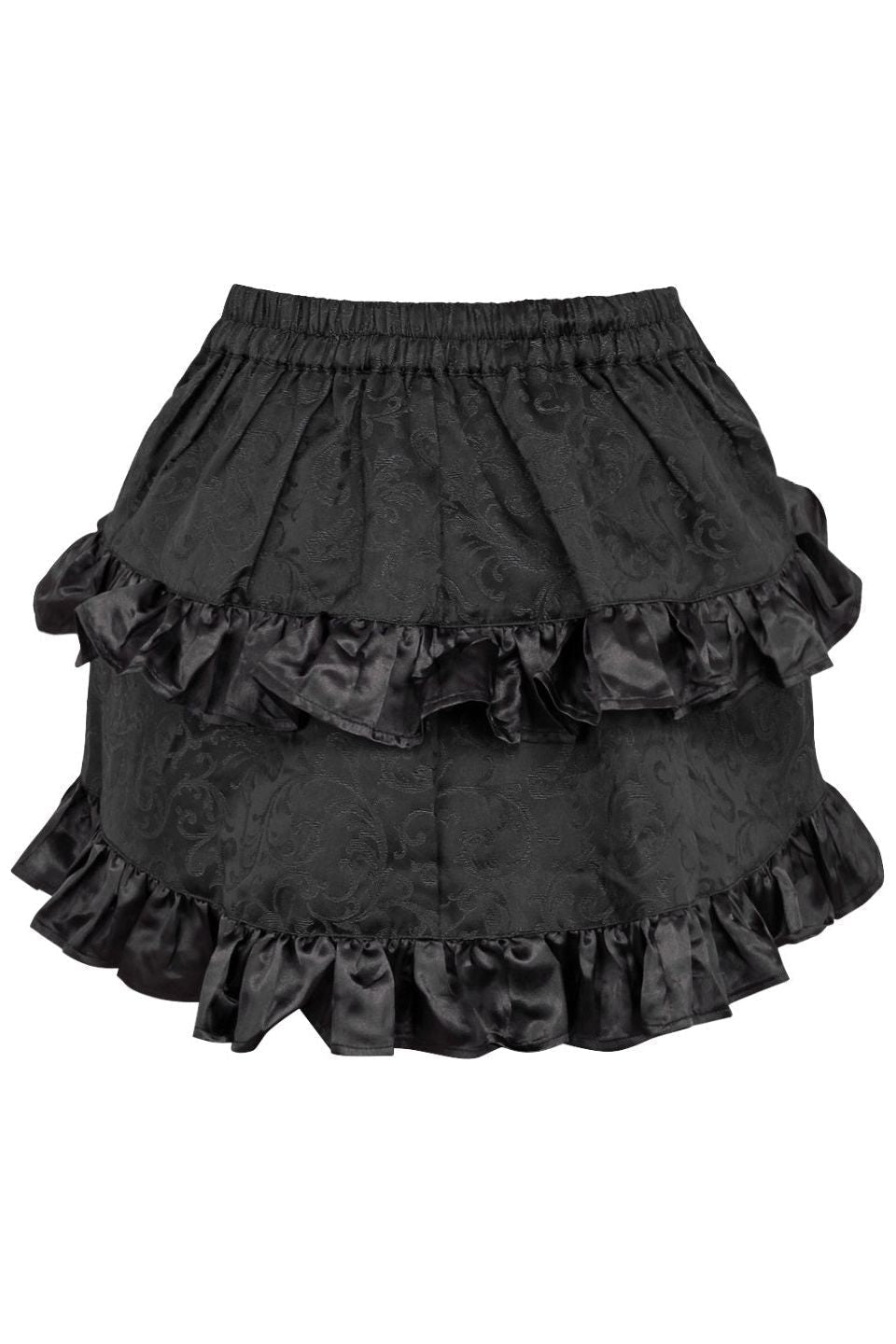 Daisy Corsets Black Brocade Ruched Bustle Skirt