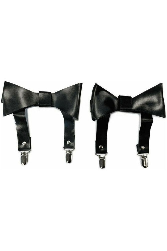 Daisy Corsets Black Faux Leather Garters (set of 2)