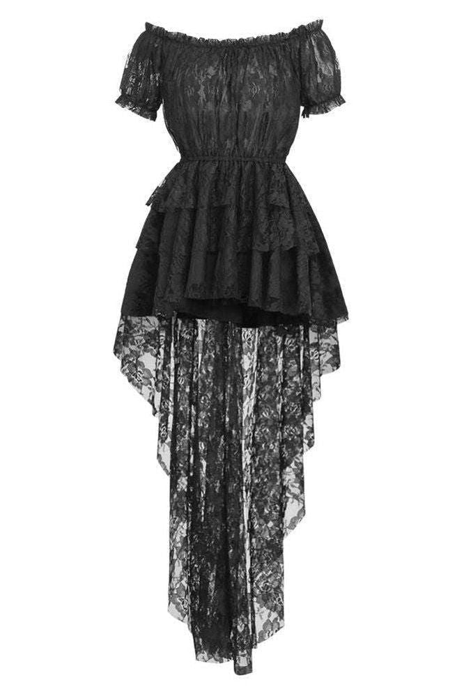 Daisy Corsets Black High Low Lace Dress