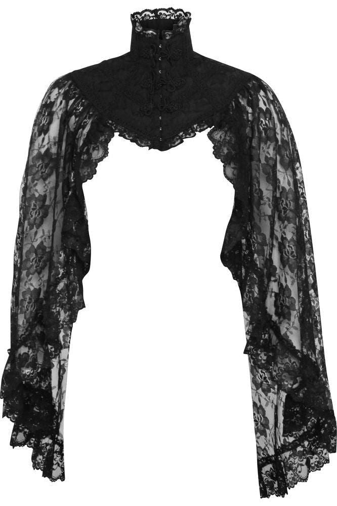 Daisy Corsets Black Lace Sleeved Bolero Jacket