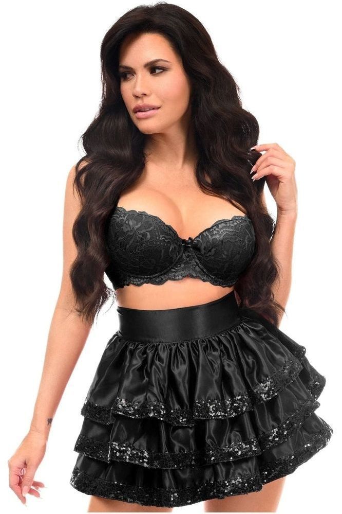 Daisy Corsets Black Sequin 3 Layer Skirt