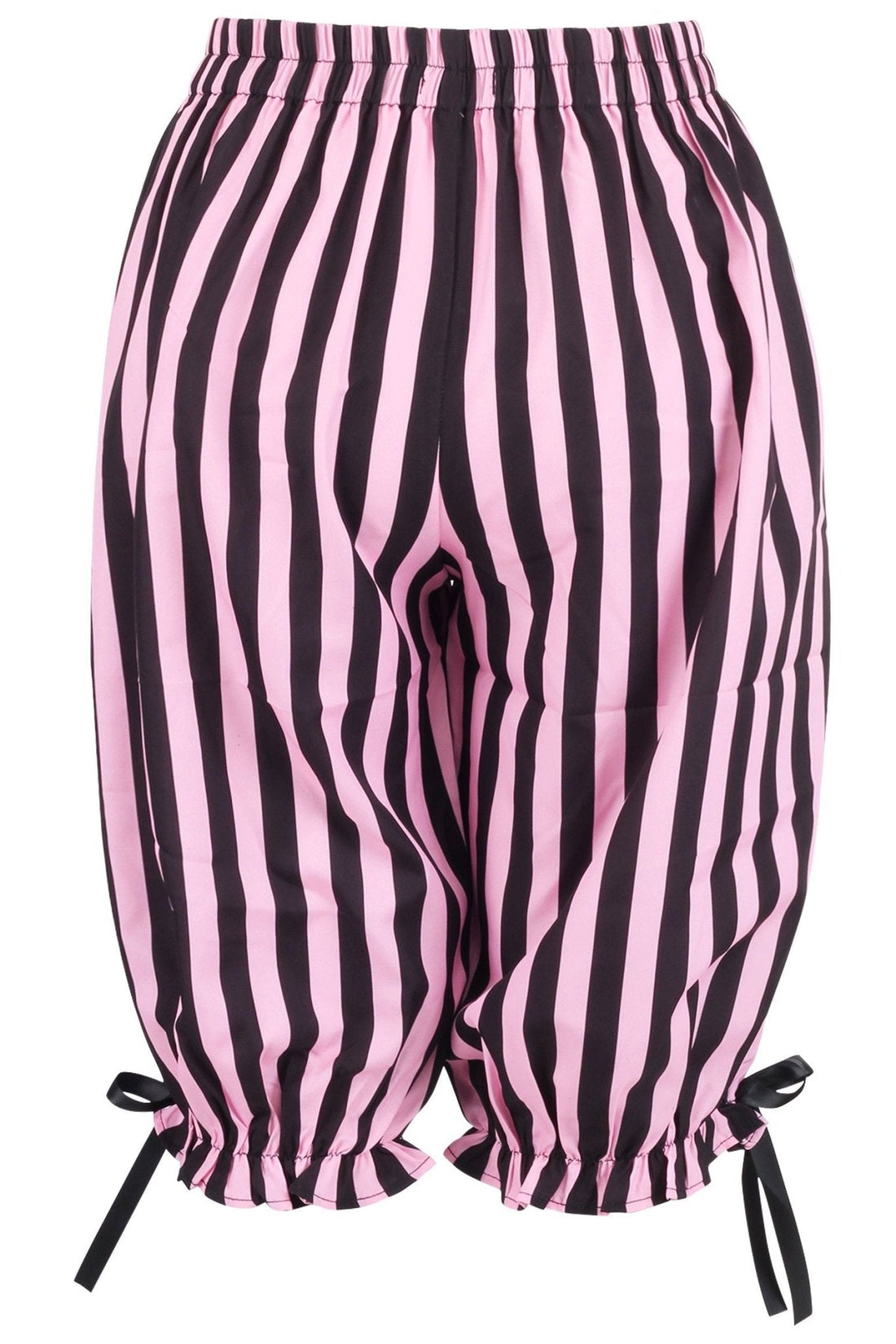 Daisy Corsets Black/Pink Striped Crepe Long Bloomers