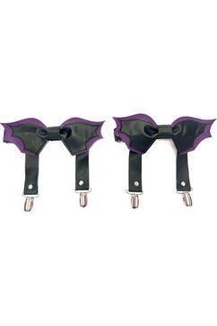 Daisy Corsets Black/Purple Bat Leg Garters