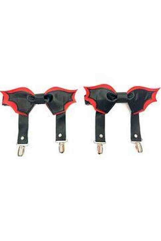 Daisy Corsets Black/Red Bat Leg Garters