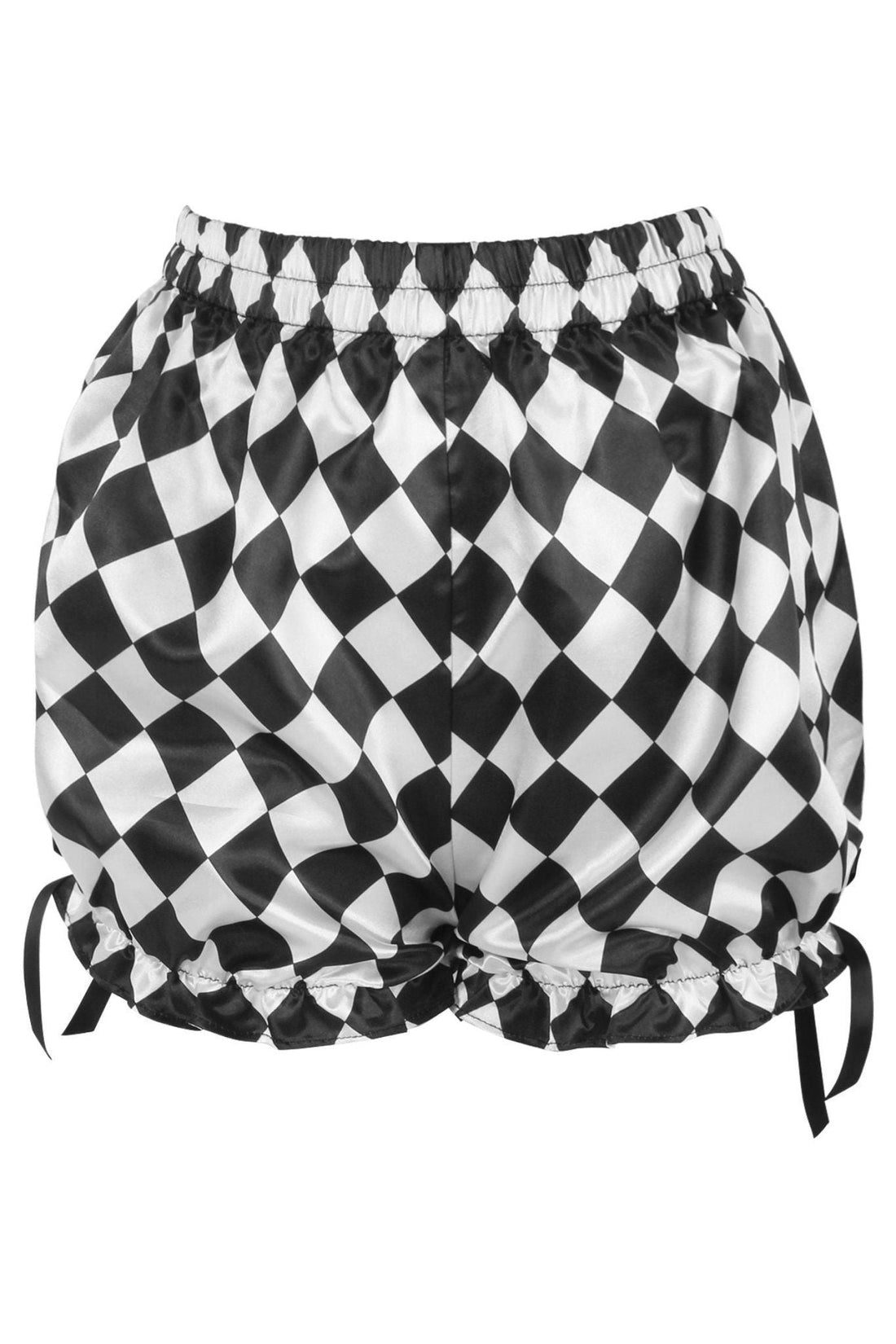 Daisy Corsets Black/White Diamond Print Satin Bloomers