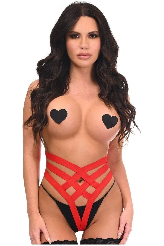 Daisy Corsets BOXED Red Stretchy Elastic Panty Body Harness