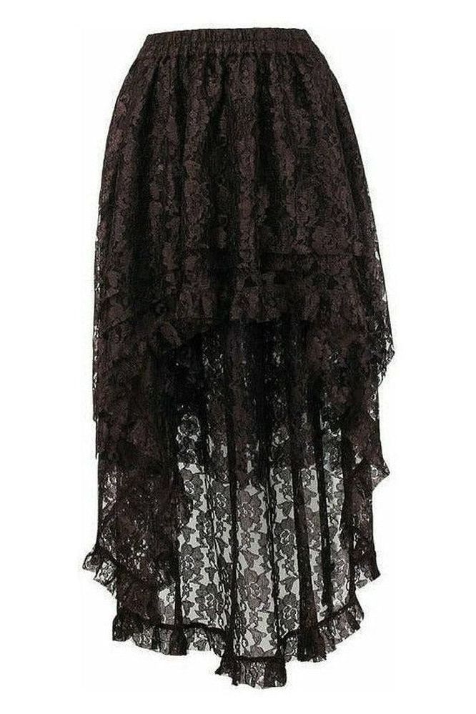 Daisy Corsets Brown Lace Hi Low Skirt