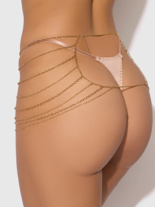 House of Desire Chain Draped Skirt Gold