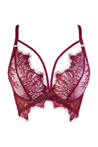 Dark Raspberry Eyelash Lace Longline Bra