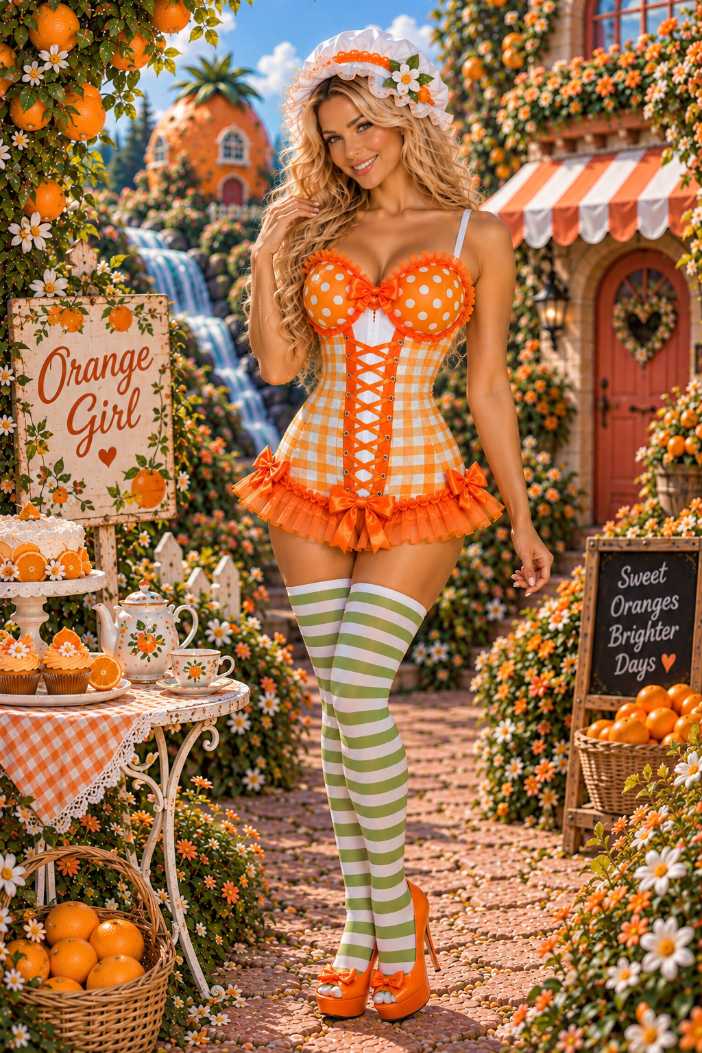 Daisy Corsets Lavish Orange Ruffle Sweetheart Bustier Corset