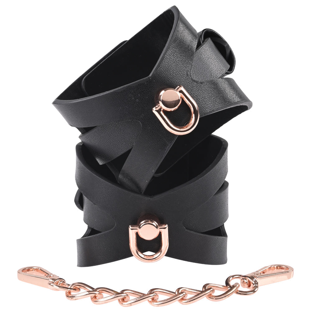 Sex & Mischief Brat Handcuffs Rose Gold/Black
