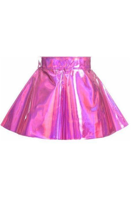 Daisy Corsets Fuchsia Holo Skater Skirt