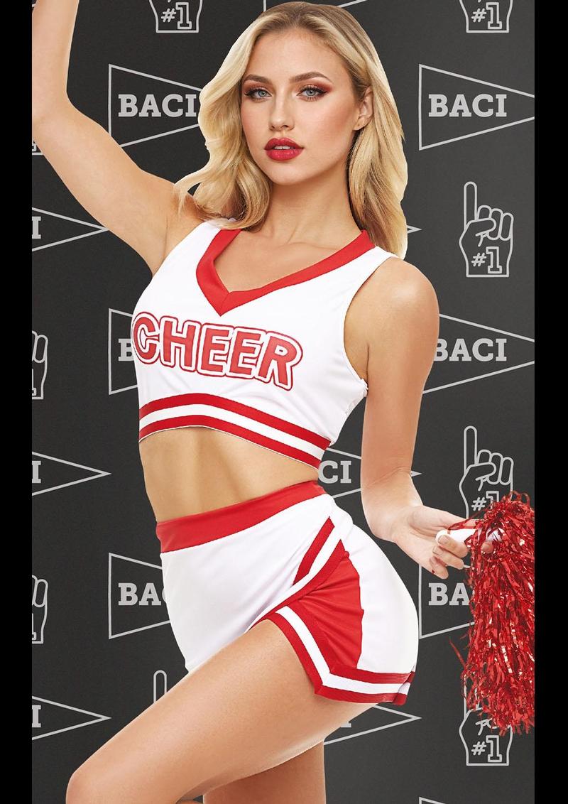 Baci Lingerie Gameday Hottie 4-pc Set - White/Red