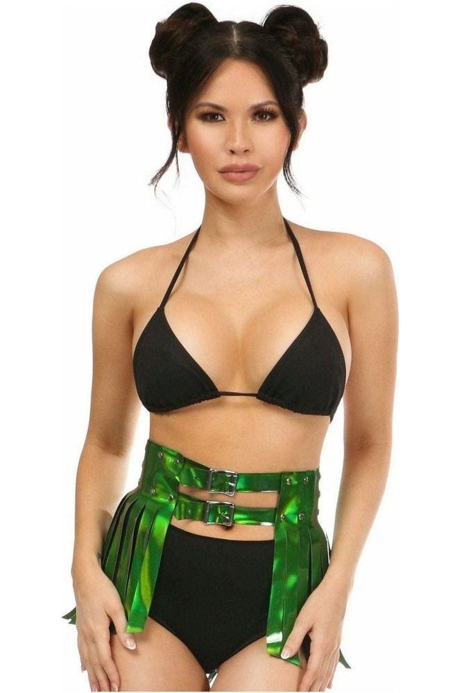Daisy Corsets Green Holo Fringe Skirt