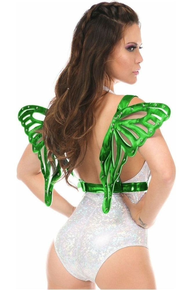 Daisy Corsets Green Holo Large Butterfly Wing Body Harness