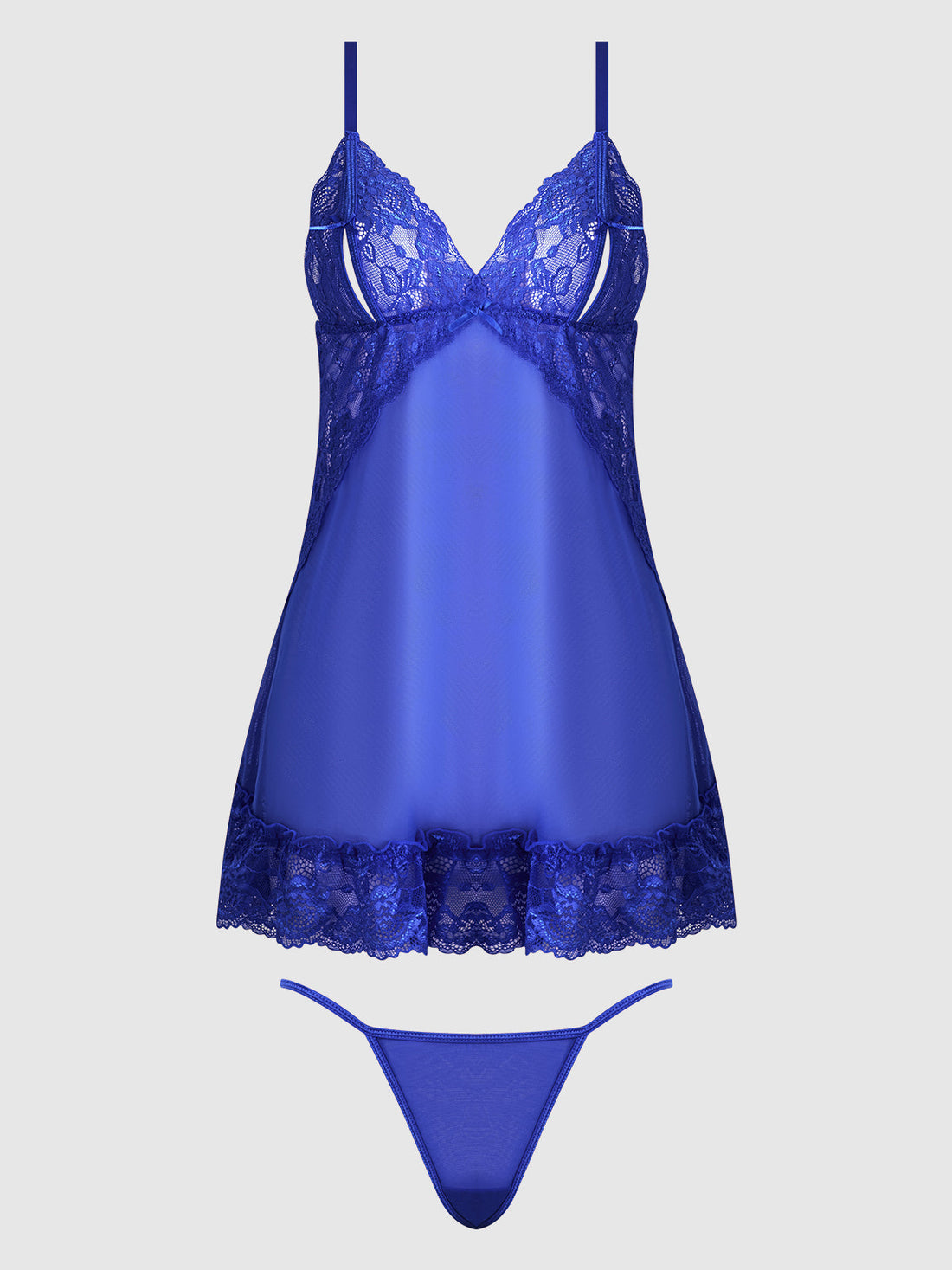 Harlow Lace & Mesh Babydoll & G-String Set