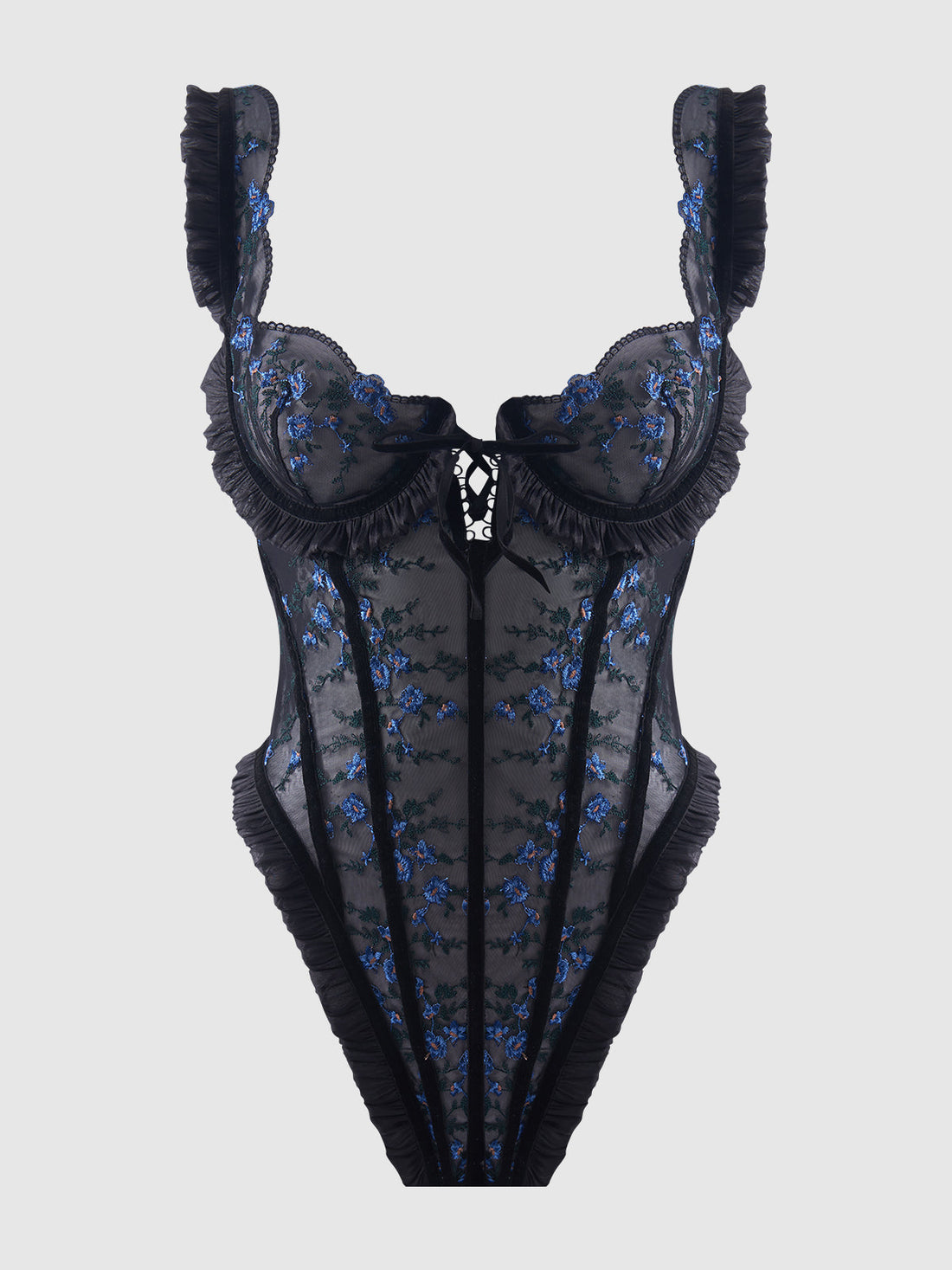 Harper See Through Embroidery Mesh Teddy