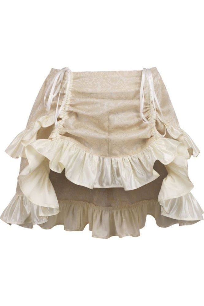 Daisy Corsets Ivory Brocade Ruched Bustle Skirt