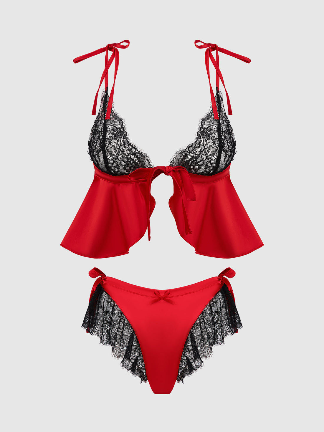 House of Desire Queen Jocelyn Drop-Off Cami & Shortie Sleep Set Red