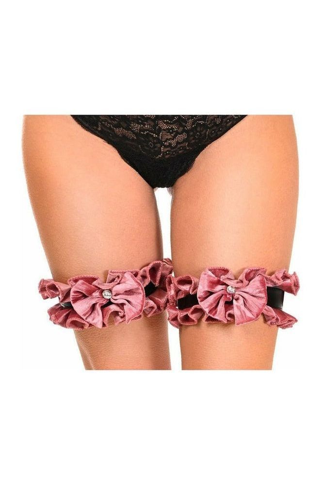 Daisy Corsets Kitten Collection Dusty Rose Velvet Leg Garters (Set of 2)