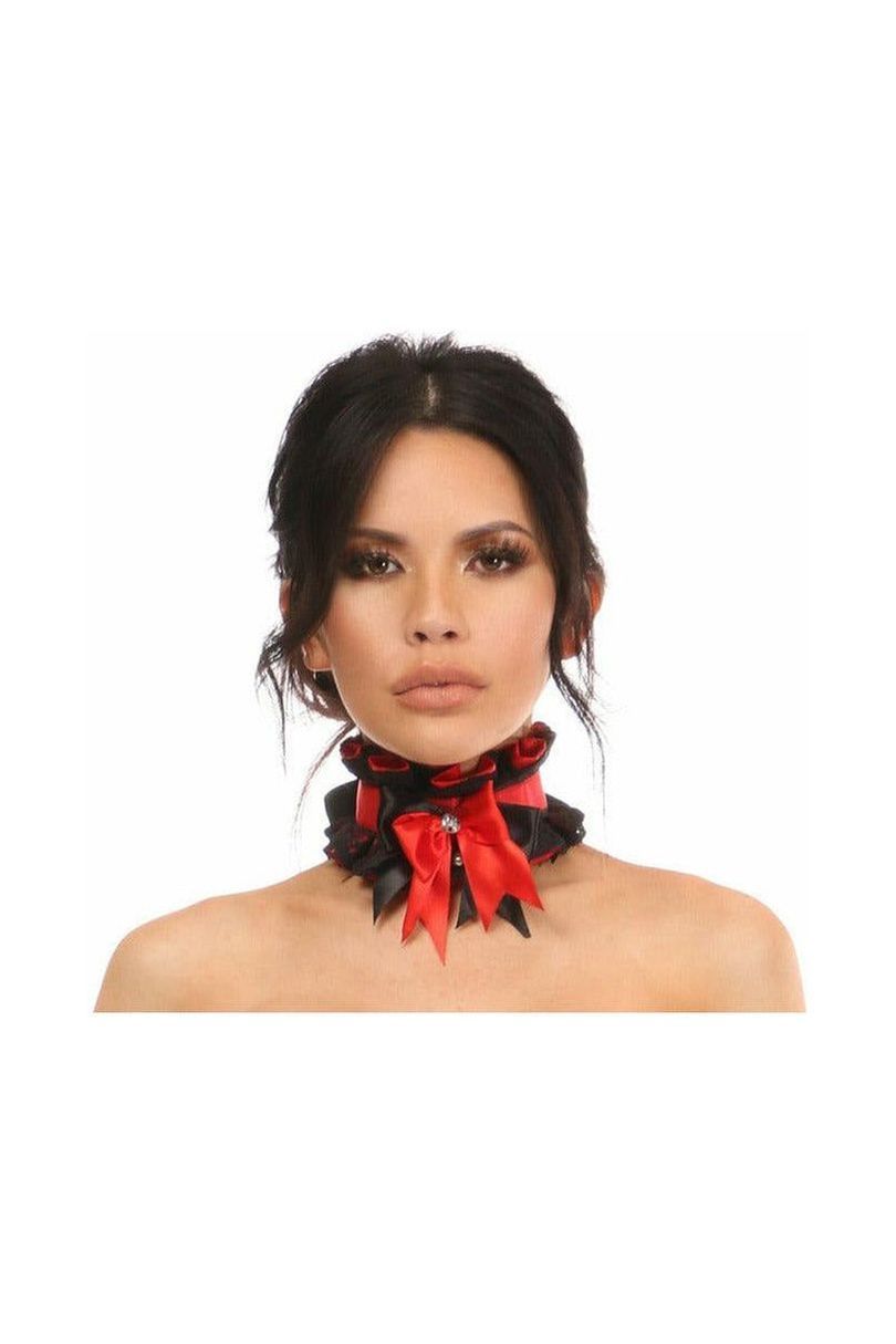 Daisy Corsets Kitten Collection Red/Black Lace Choker