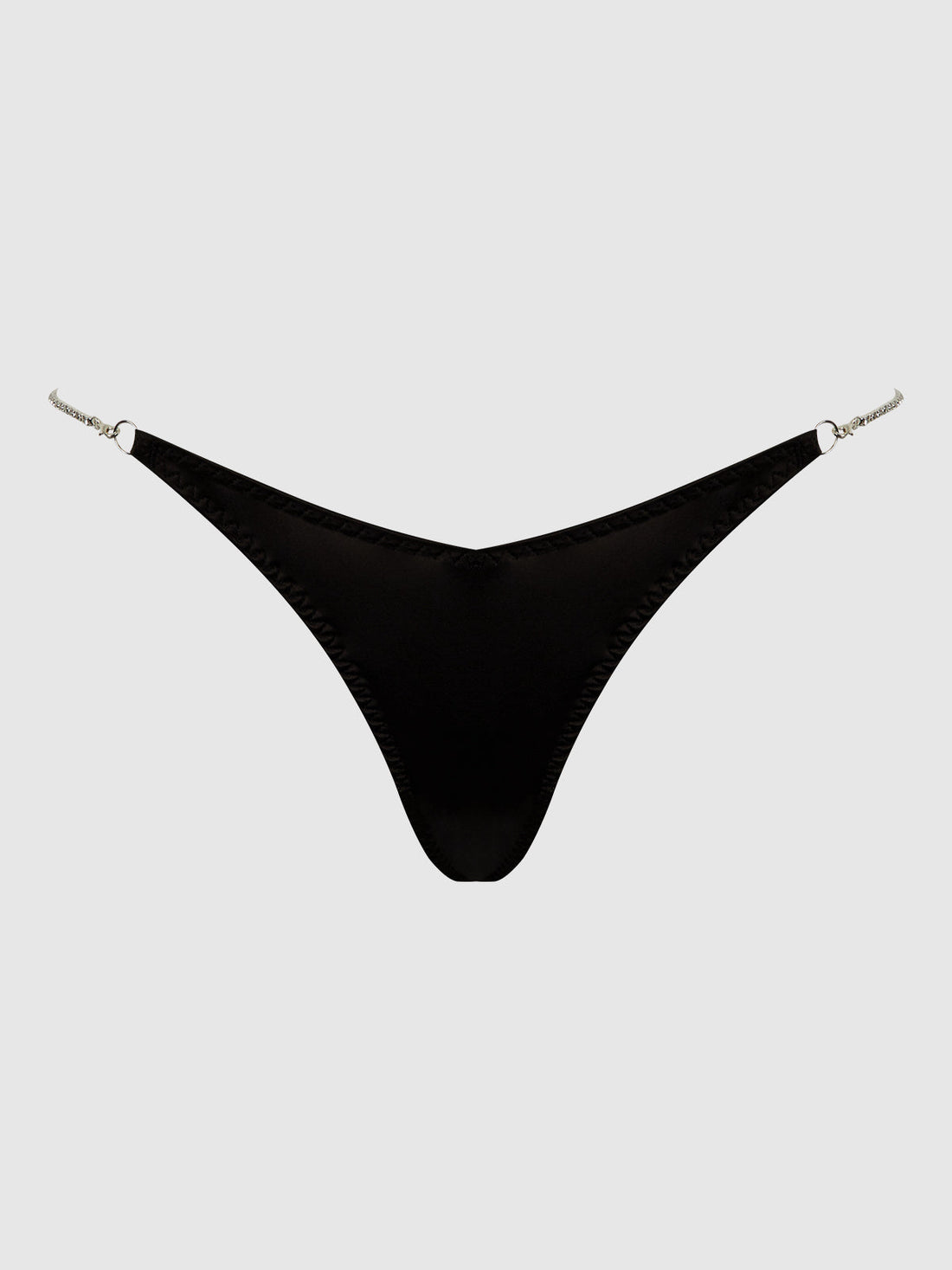 Krystal Rhinestone Side G-String Black