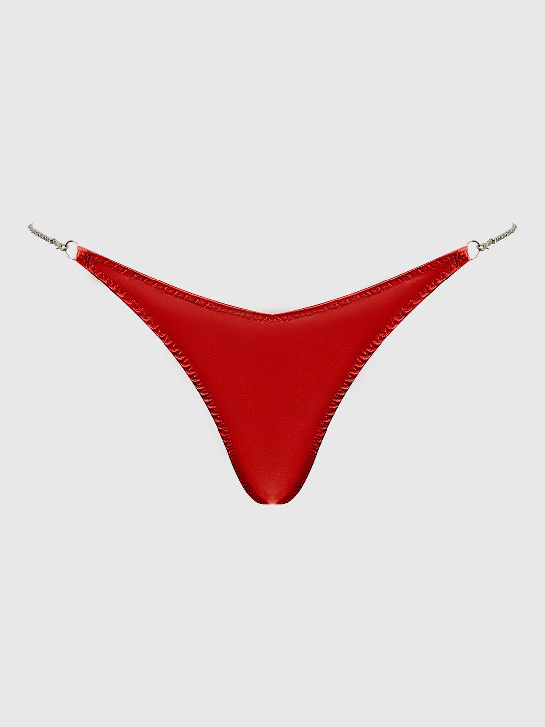 Krystal Rhinestone Side G-String Red