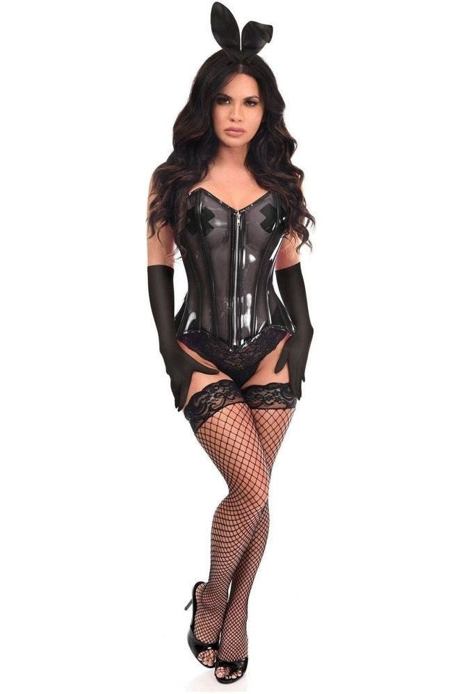 Daisy Corsets Lavish 4 PC Clear Black Bunny Corset Costume
