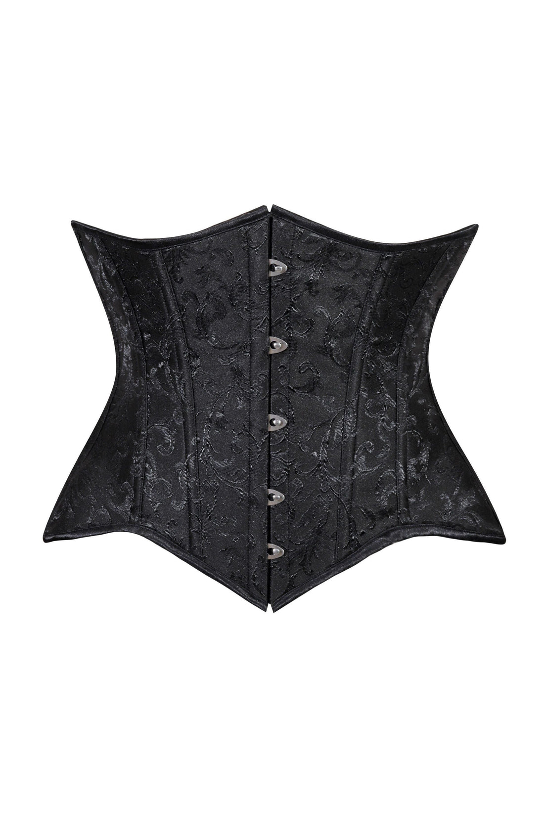 Daisy Corsets Lavish Black Brocade Waist Cincher Under Bust Corset w/Front Busk Closure