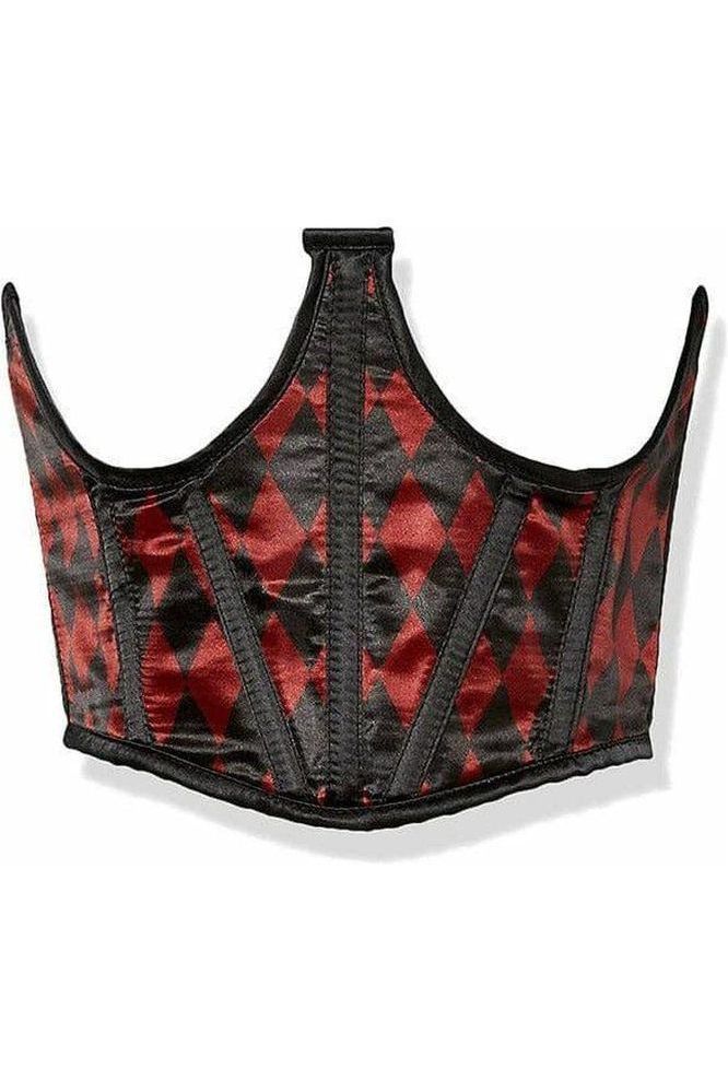 Daisy Corsets Lavish Black & Red Diamond Satin Open Cup Waist Cincher