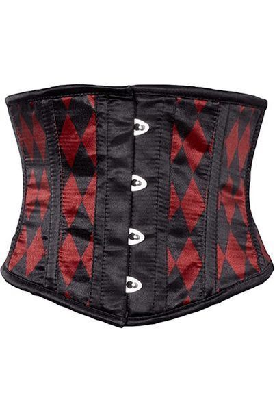 Daisy Corsets Lavish Black & Red Diamond Waist Cincher