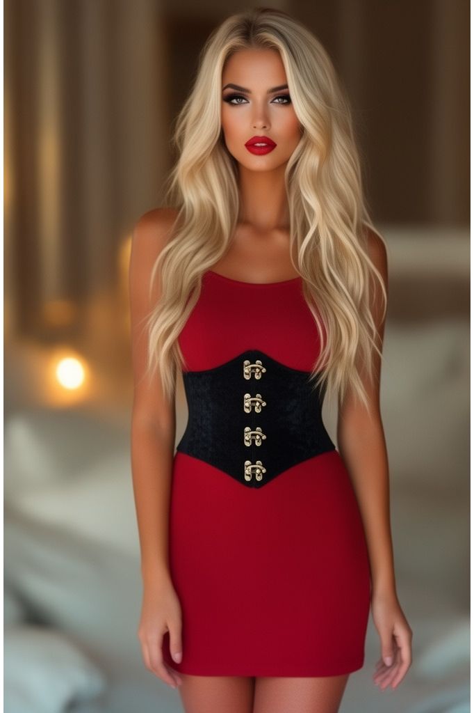 Daisy Corsets Lavish Black Velvet Corset Belt Cincher w/Clasps