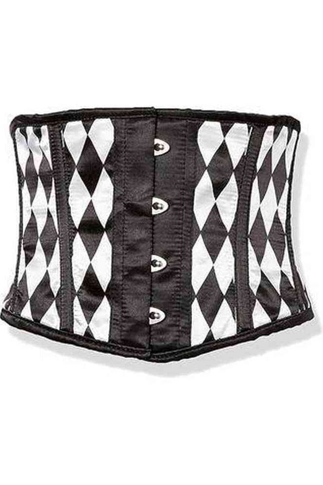 Daisy Corsets Lavish Black & White Diamond Waist Cincher Corset