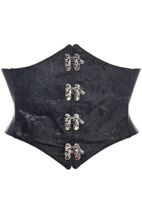 Daisy Corsets Lavish Black/Black Swirl Brocade Corset Belt Cincher w/Clasps