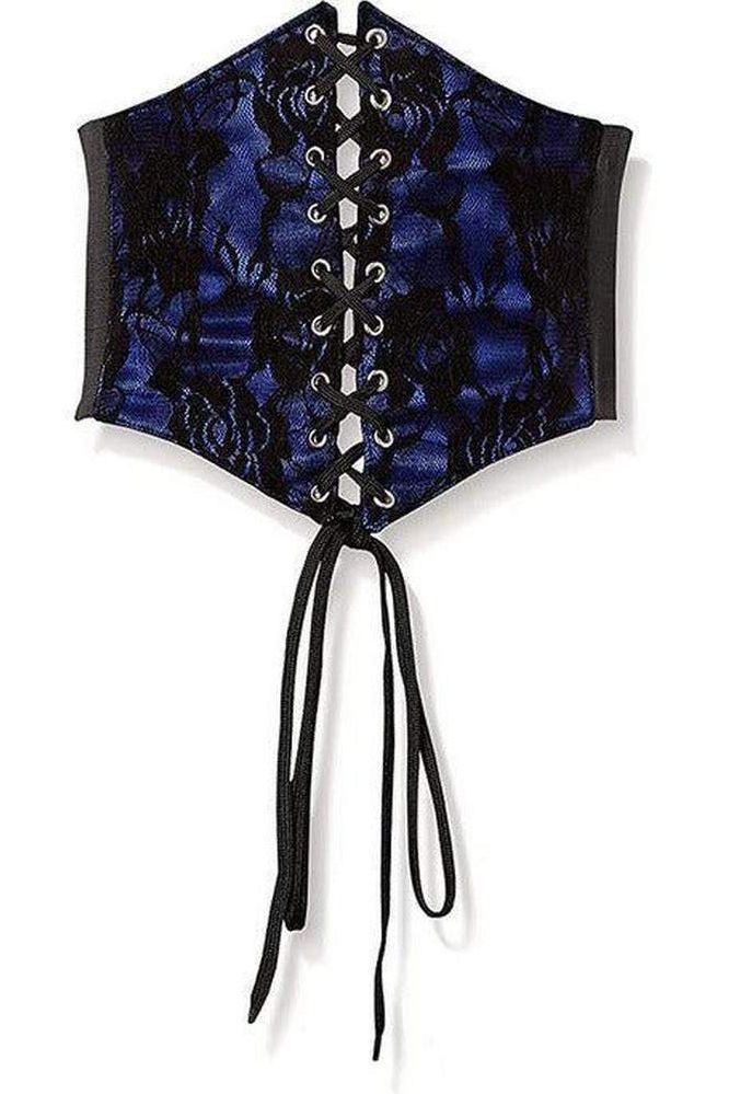 Daisy Corsets Lavish Blue w/Black Lace Overlay Corset Belt Cincher