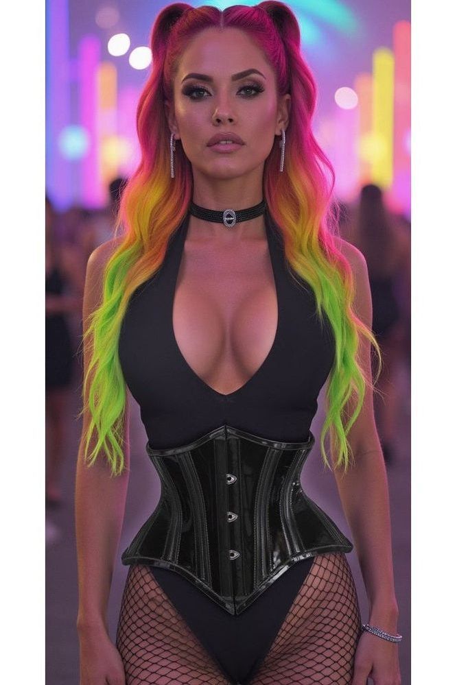 Daisy Lavish Clear Black Curvy Cut Mini Cincher Corset