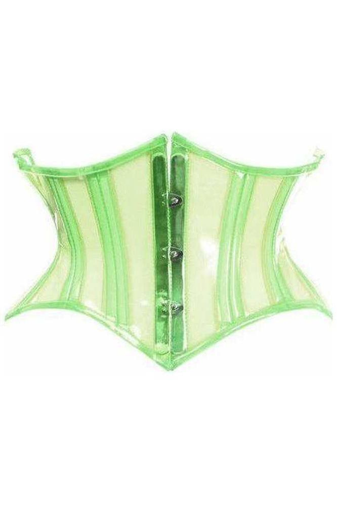 Daisy Corsets Lavish Clear Green Curvy Cut Mini Cincher Corset
