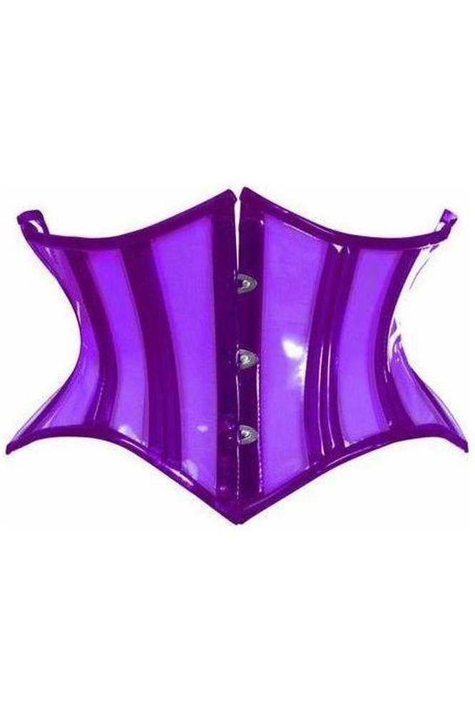 Daisy Corsets Lavish Clear Purple Curvy Cut Mini Cincher Corset