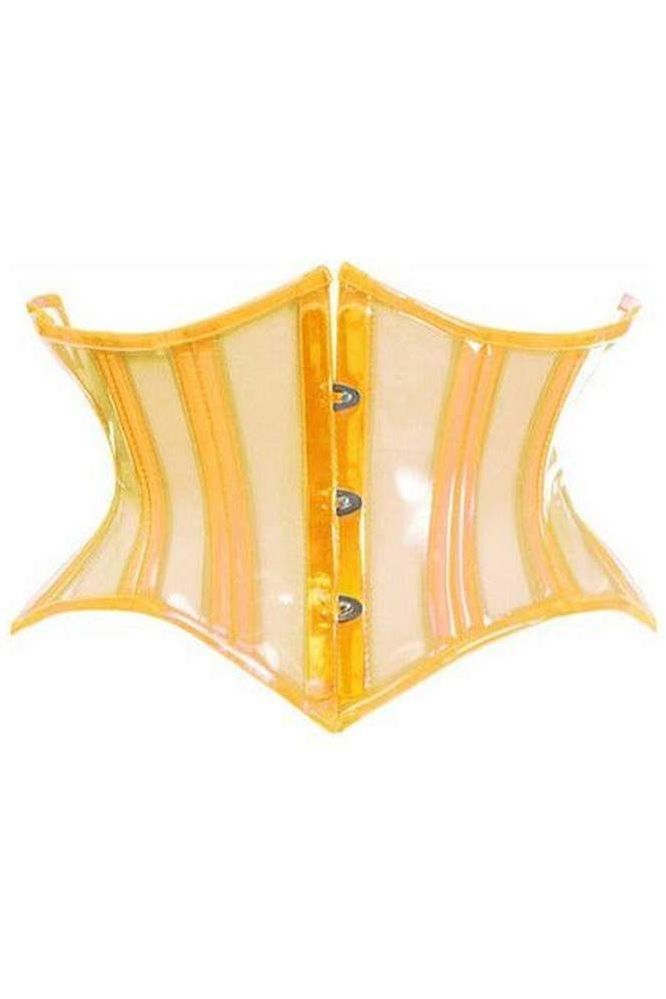 Daisy Corsets Lavish Clear Yellow Curvy Cut Mini Cincher Corset